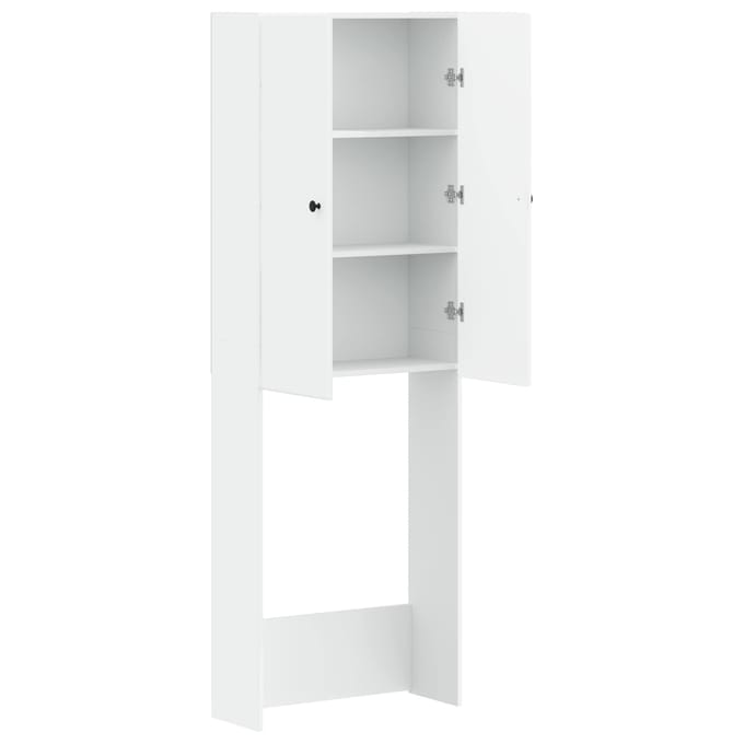 vidaXL - Toiletkast - BREDA - Wit - 66 - x - 25,5 - x - 190 - cm - Bewerkt - hout