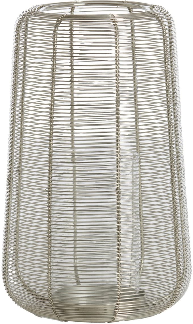 Light & Living windlicht ADETA zilverglans met glas – Ø19,5x30 cm