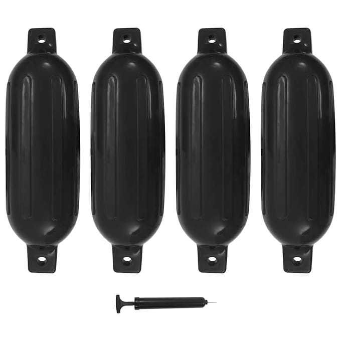 vidaXL - Bootstootkussens - 4 - st - Ø - 16x58 - cm - PVC - zwart