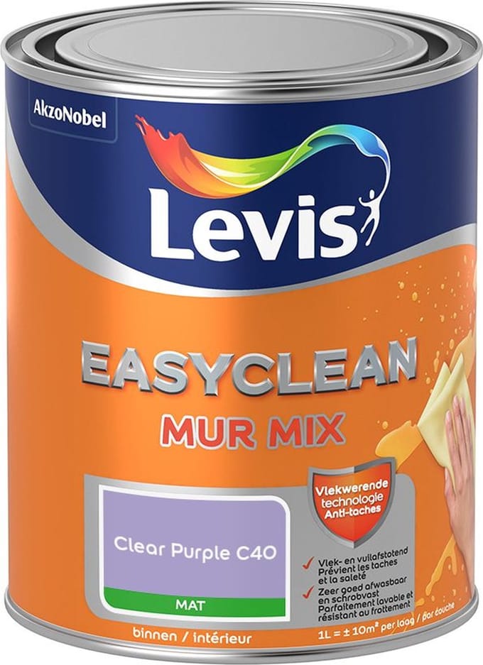 Levis - Easyclean Mur Mat Mix - Clear Purple C40 - Mengverf - 1 L