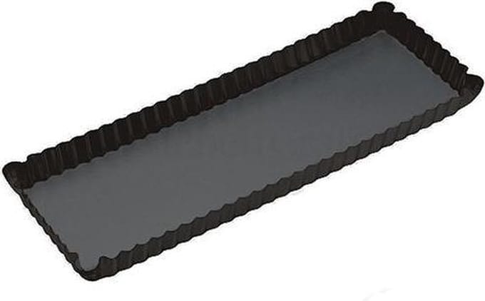 Rechthoekige geribbelde bakvorm met losse bodem, 36cm x 13cm - Masterclass