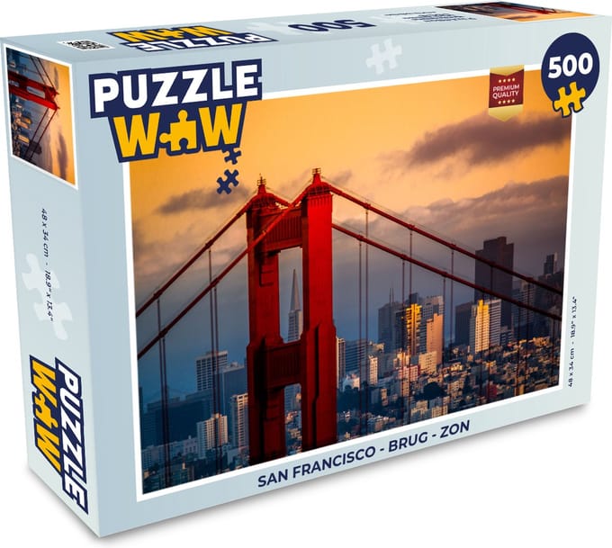 Puzzel San Francisco - Brug - Zon - Legpuzzel - Puzzel 500 stukjes