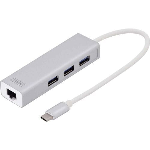 Digitus DA-70255 laptop dock & poortreplicator USB 3.2 Gen 1 (3.1 Gen 1) Type-C Grijs, Wit
