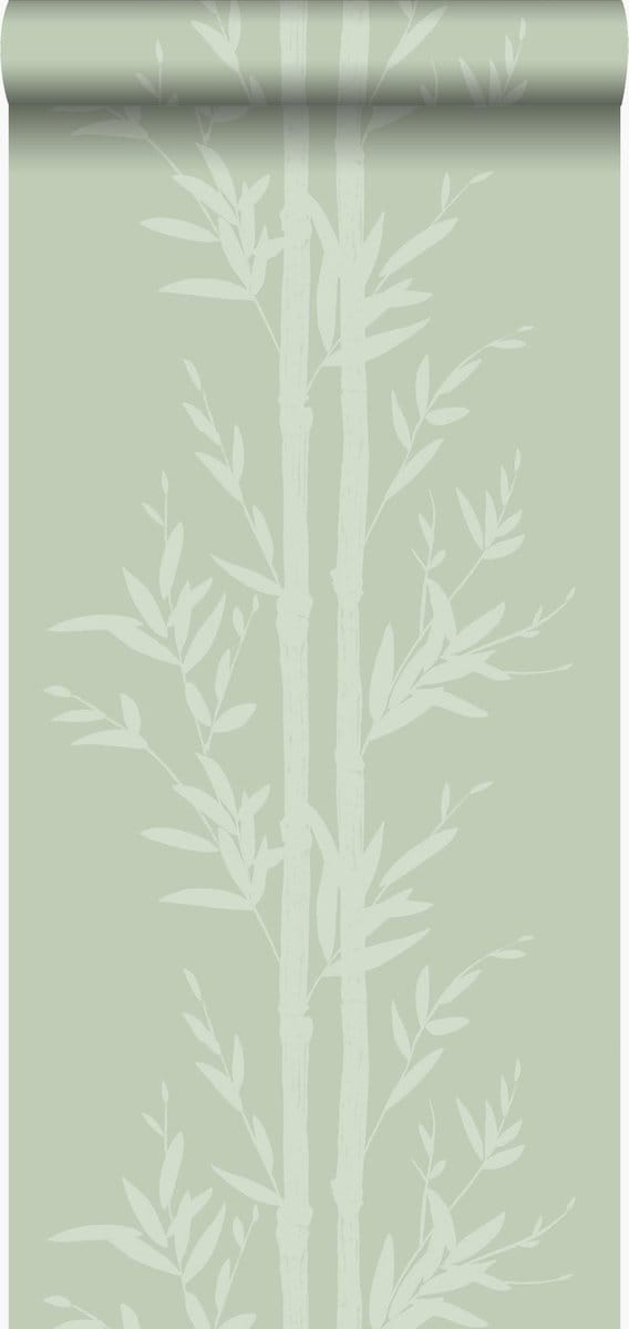 Origin Wallcoverings behang bamboe olijfgroen - 53 cm x 10.05 m - 345752
