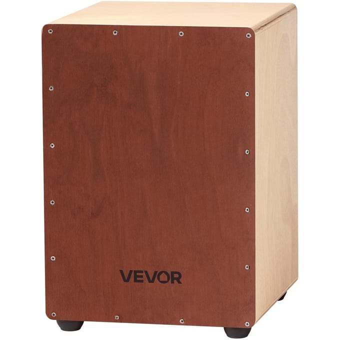 Cajon Boîte Percussion Bois de Bouleau Instrument de Percussion Compact avec Cordes de Caisse Claire