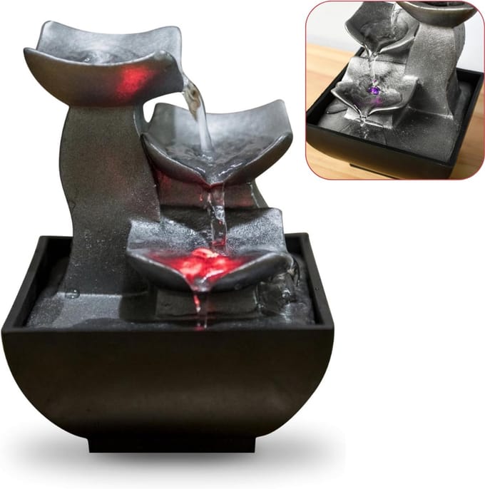 CLVP® Waterornamenten – Waterval – Waterfontein Met Verlichting - Tuindecoratie