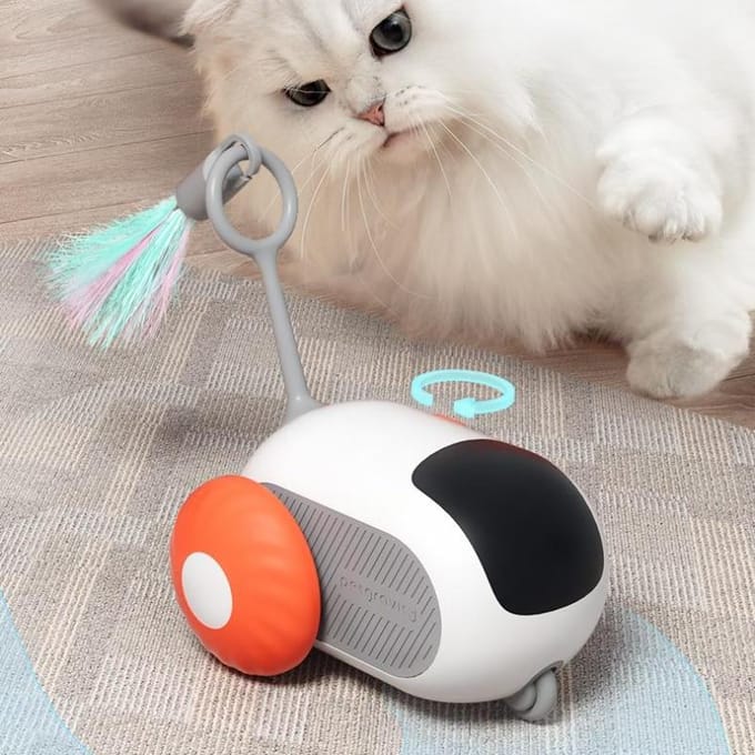Jouet de voiture interactif pour chat, télécommande, jouet de chasse, voiture intelligente, jouet interactif pour chat, fournitures pour animaux de compagnie orange