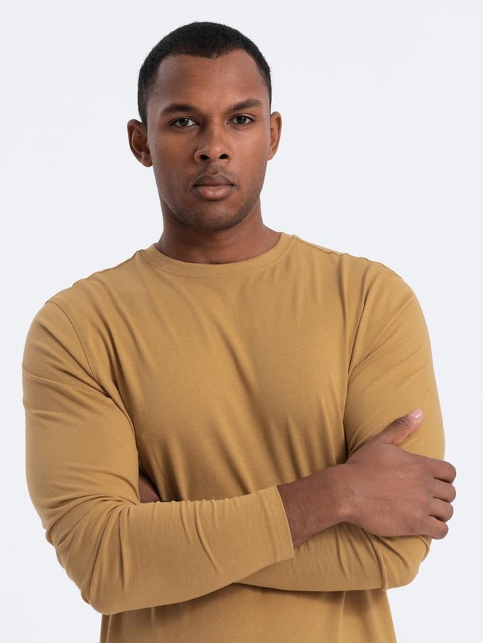 OMBRE Longsleeve - Regular Fit - Katoen - Lange Mouw Mosterd M