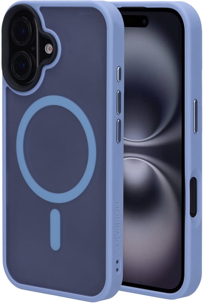 Mobiparts hoesje geschikt voor Apple iPhone 16 - Hardcover - MagSafe - Blauw