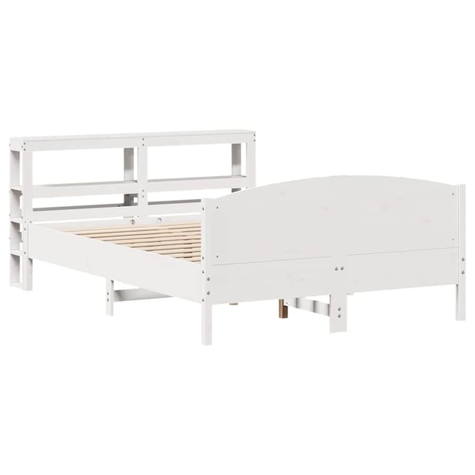 vidaXL - Bedframe - zonder - matras - massief - grenenhout - wit - 150x200 - cm