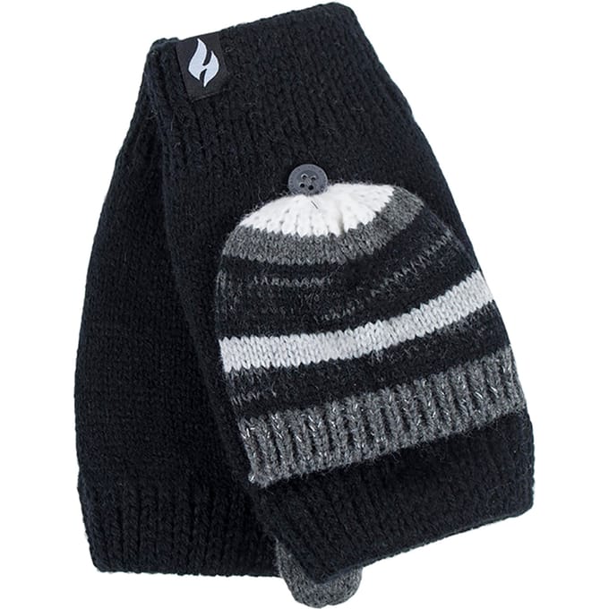 Heat Holders - Thermisch gebreide convertorhandschoen voor dames - Zwart