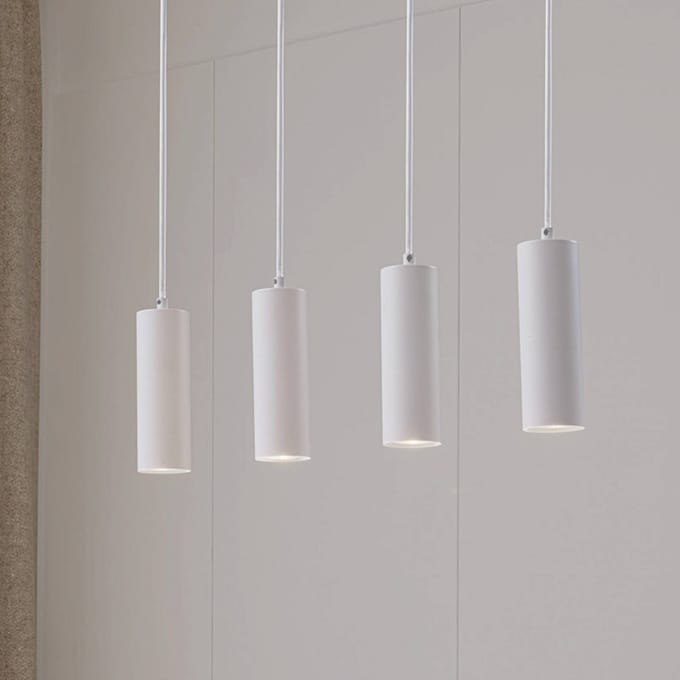 Lindby - hanglamp - 4lichts - Metaal - H: 18 cm - GU10 - wit