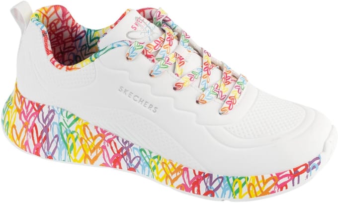 Skechers Uno Lite - Exuberant Hearts, Vrouwen, Wit, Sneakers, maat: 36,5