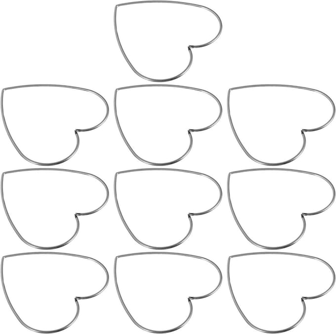 Dromenvanger Ringen - Hartvormige Krans - DIY Knutselen - Stabiele Metalen Constructie - 12 Stuks - Zilver