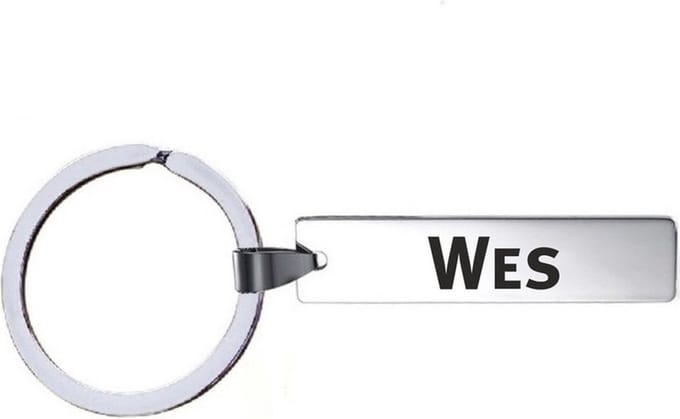 Sleutelhanger Met Naam - Wes - RVS