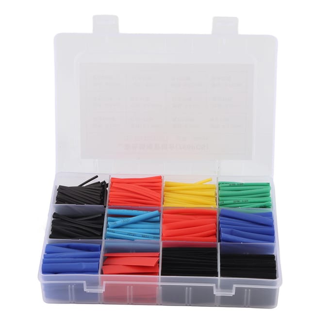 750 stuks Krimpkous Kit 2:1 PE Elektrische Kabel Slee Draadwikkel Set Assortiment
