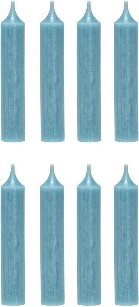 Branded By Dinerkaarsen 12 cm   Light Blue  Set van 8 stuks  5 branduren