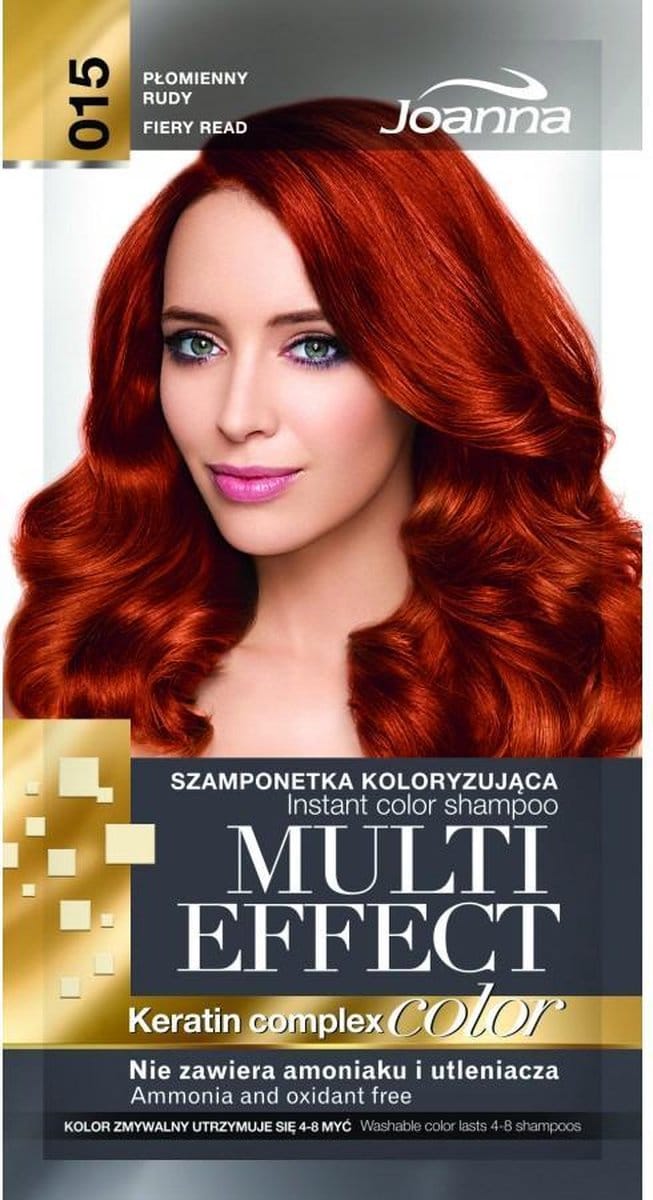 Joanna - Multi Effect Keratin Complex Color Instant Color Shampoo 015 Flame Rudy 35G