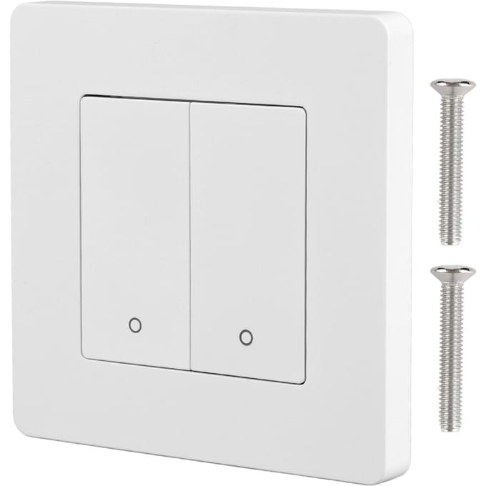Slimme Lichtschakelaar voor Zigbee 2 Gang Timing Dimmen Omgekeerde Dubbele Bediening Smart Switch Paneel wit