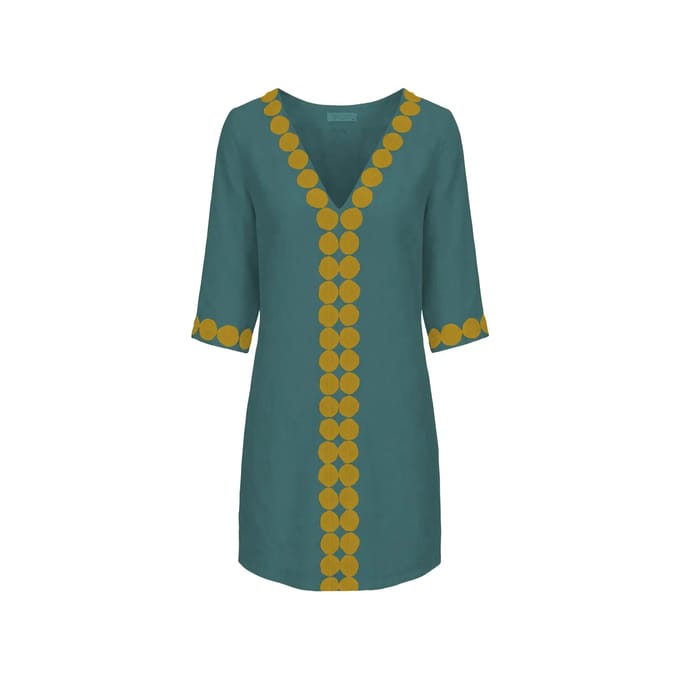 Korte linnen jurk voor vrouwen Haris Cotton
