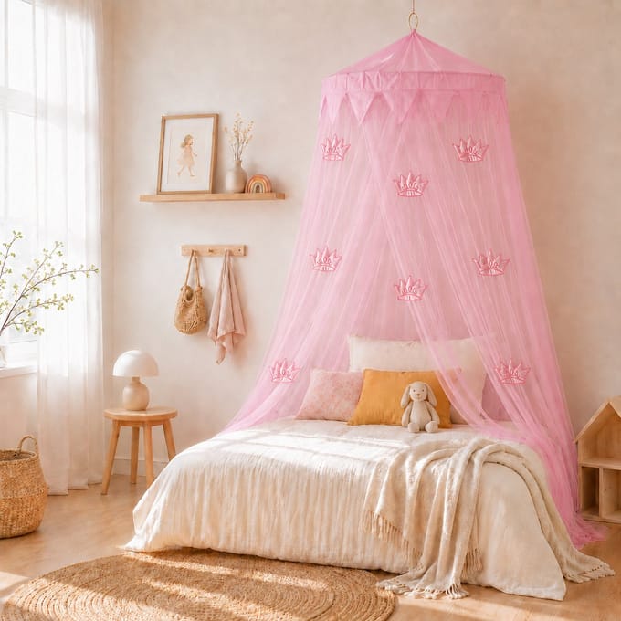 Kinderklamboe Kroonrand Princess met Kroontjes Roze