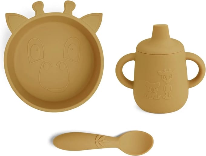 Nuuroo - Elias silicone dinner set 3-pack - Dusty Jellow