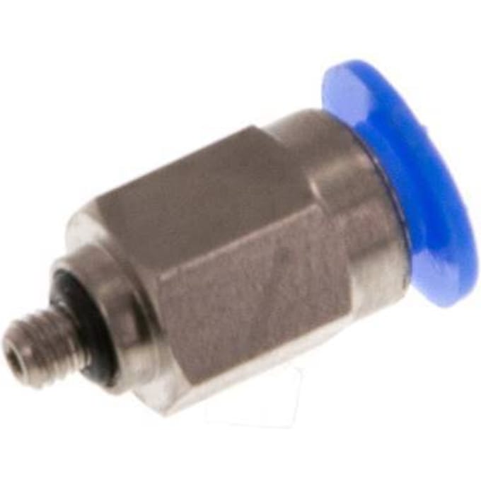 4mm x M 3 Staal/POM Insteekfitting Buitendraad Compact Ontwerp NBR [2 Stuks]