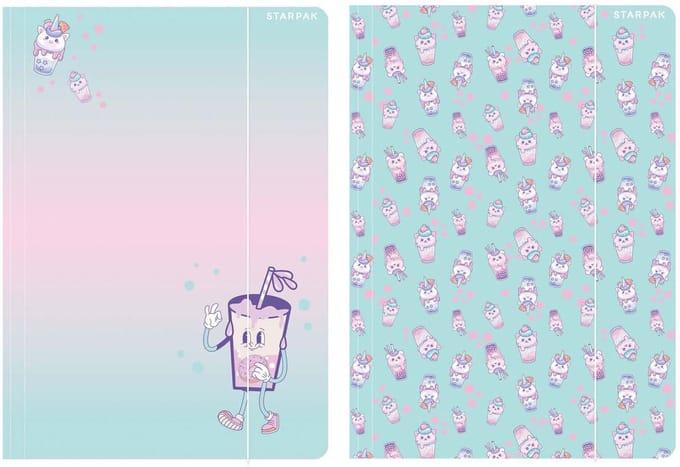 Map met Elastiek A4 Bubble Tea