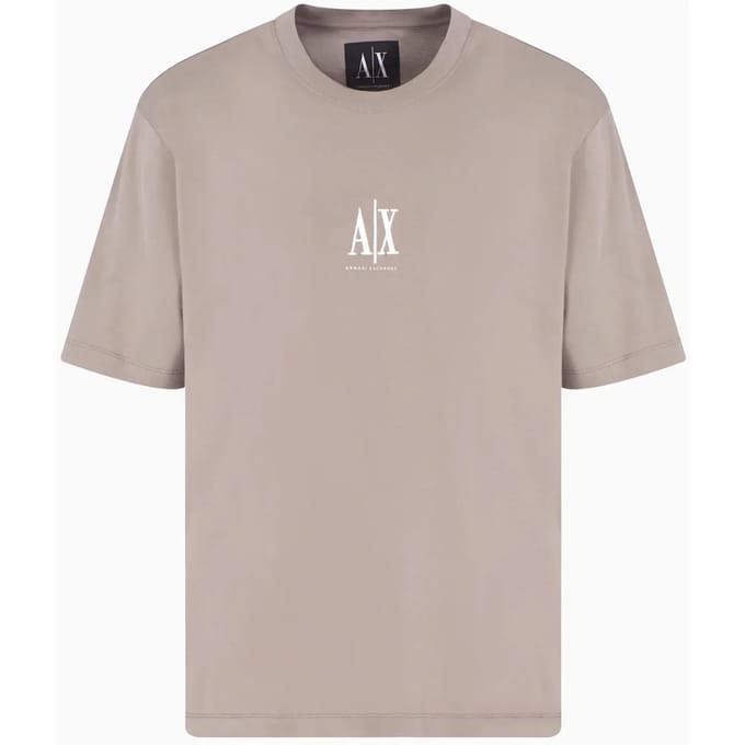 AX Logo Tee Short Sleeve Crew - Brown Shirts