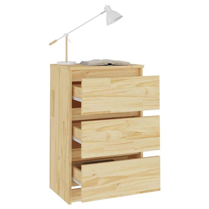 vidaXL - Nachtkastje - 40x29,5x64 - cm - massief - grenenhout