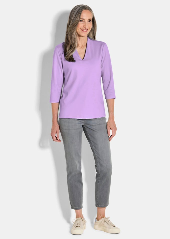 Basic shirt van interlock-jersey - sering - Gr. 46 van Goldner Fashion