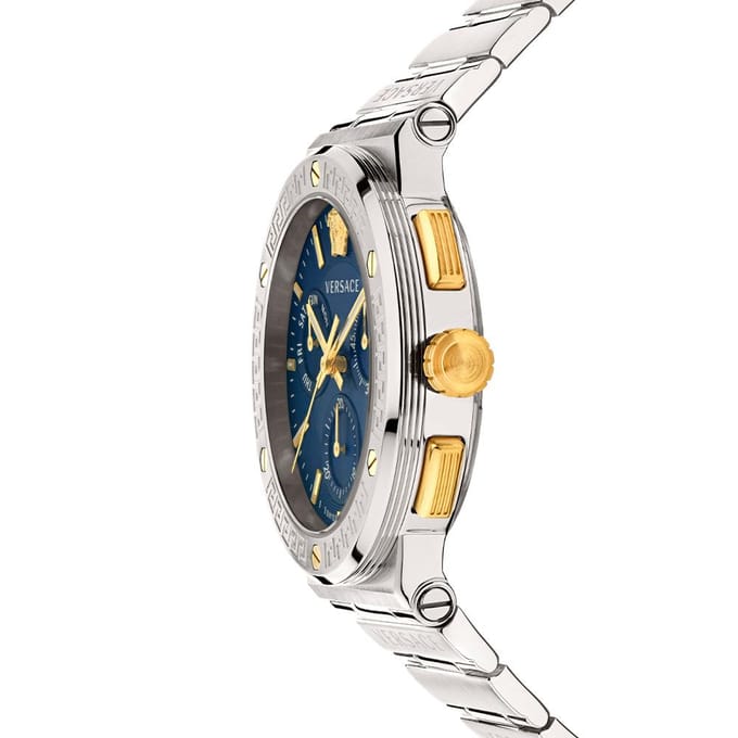 Versace VEZ900221 Blauw 43 mm Greca Logo Herenhorloge gray