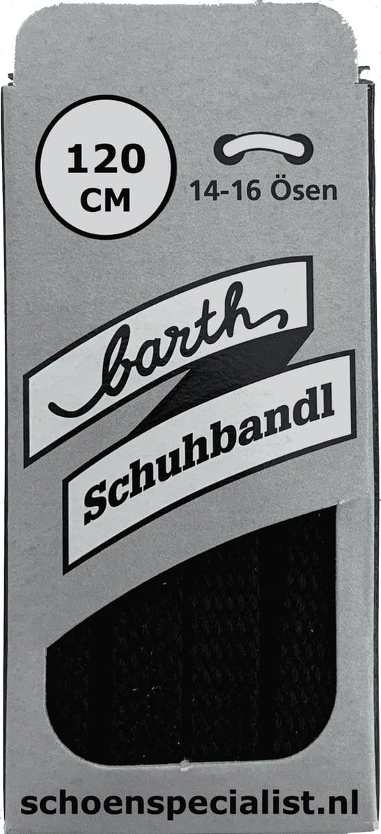 Veters - Zwart - Platte - 120 CM  (Barth)