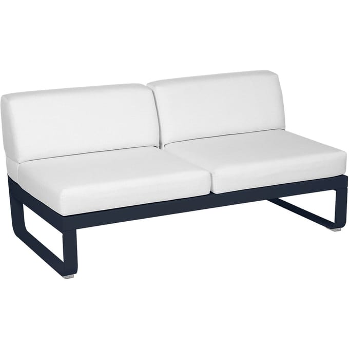 Fermob BELLEVIE 2-zits middenmodule - 92 abyssblauw - 81 witgrijs