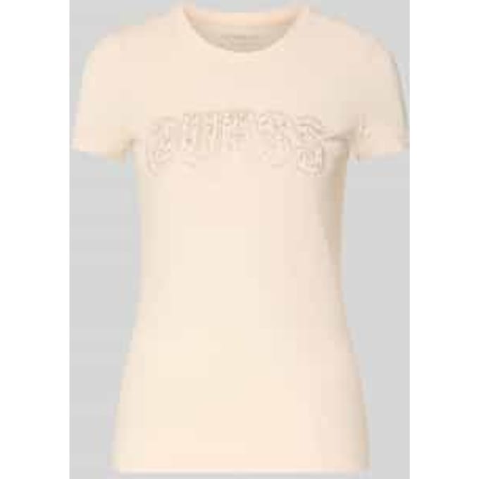 slim fit T-shirt met strass-steentjes