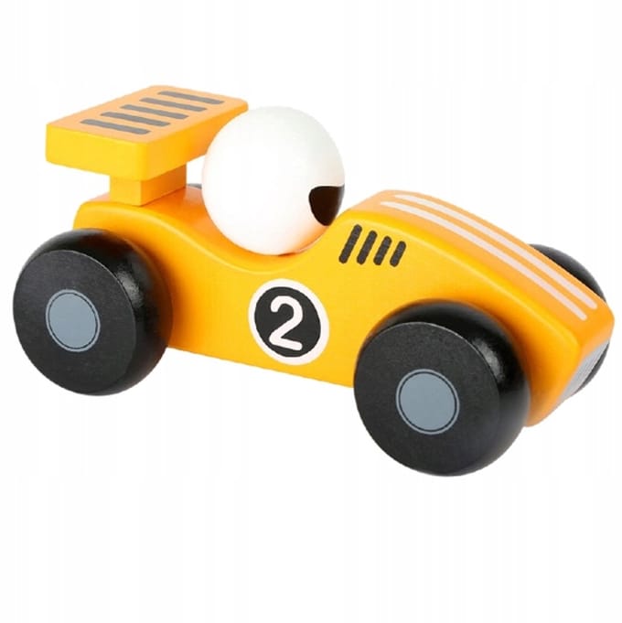 Houten Raceauto Oranje - Rijdend Speelgoed voor Kinderen