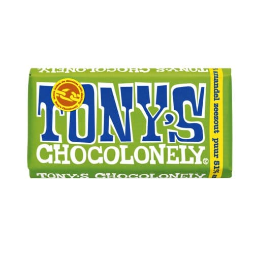 Chocolade Tony's Chocolonely puur amandel zeezout reep 180gr