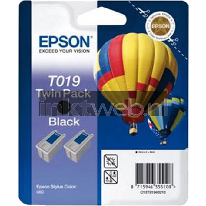Epson T019 Double pack zwart (Origineel)