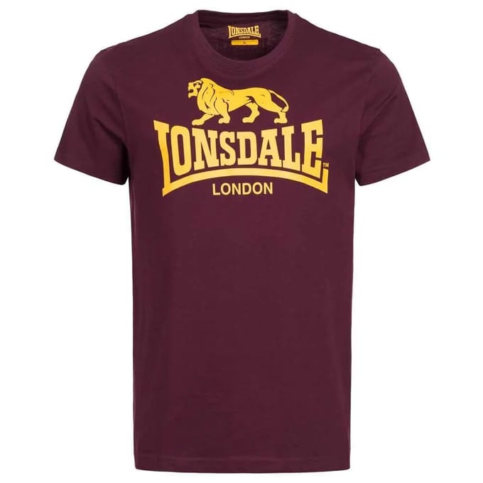 Lonsdale London Logo Heren T-shirt - rood - S