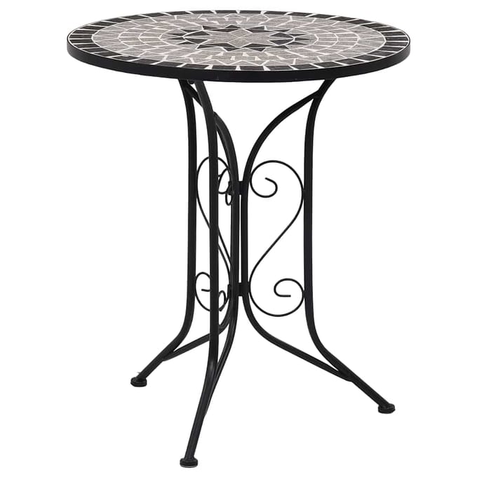 vidaXL - Bistrotafel - mozaïek - 60 - cm - keramiek - grijs
