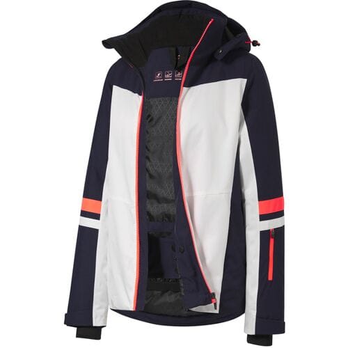 CRIVIT Dames ski-jas Premium (Wit/marineblauw/koraal, XS (32/34))