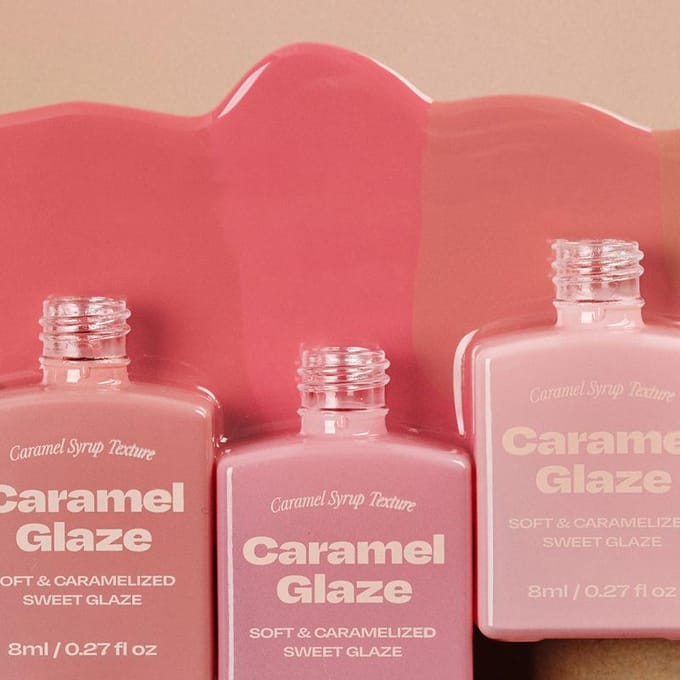 Ensemble de Gloss à Lèvres Stéréo Caramel Glacé Alternatif – 4 Couleurs 02 Vanilla Rose ×1 gray