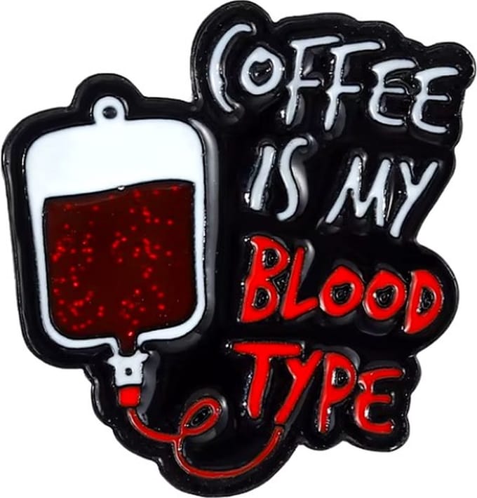 Pin Broche - enamel pin - kledingspeld - Coffee blood type