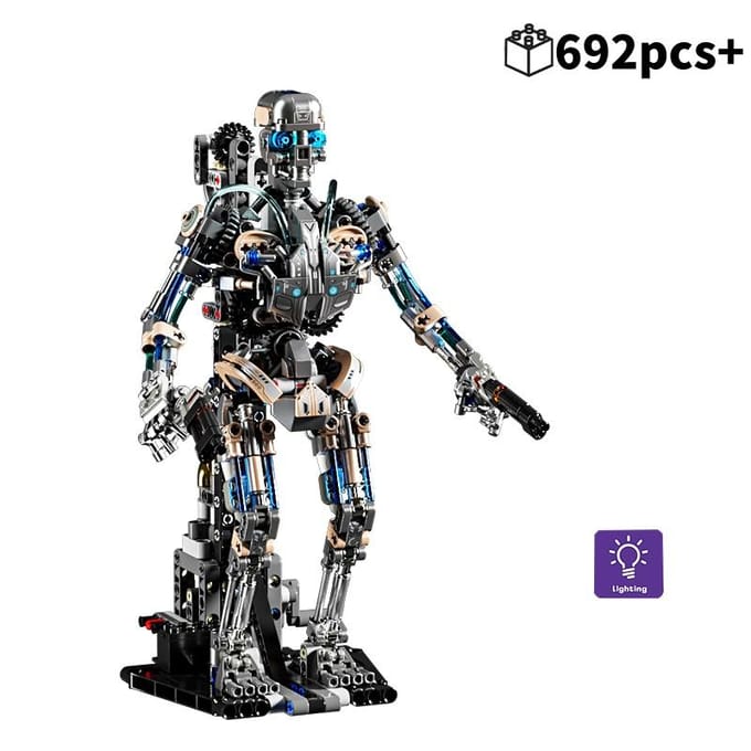 LAATSTE Creatieve Mechanische Robot Bouwstenen Collectie MOC Model Assemblage Stenen Instructieve DIY Speelgoed Kerst Geboortedatum Cadeaus no box gray
