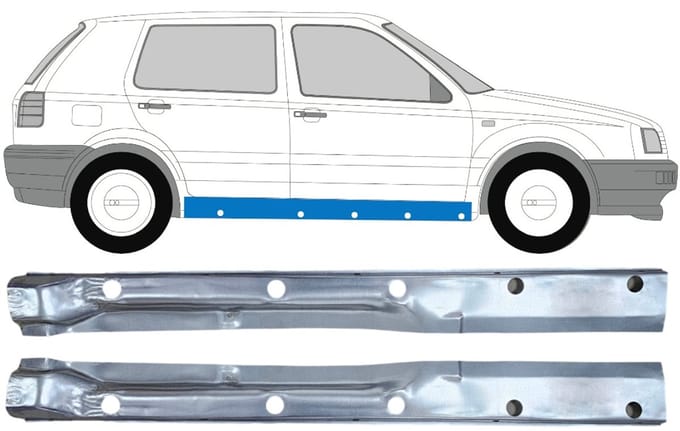 Reparatie dorpel voor Volkswagen Golf 3 1991-1998 / Links + Rechts / Set