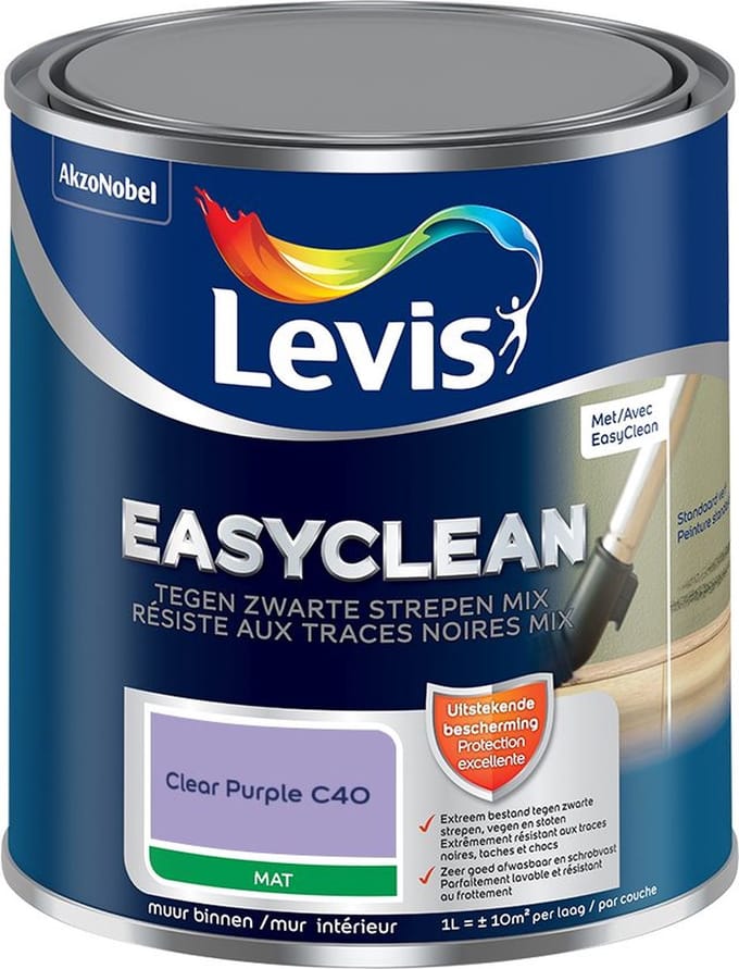 Levis - Easyclean Tegen Zwarte Strepen Mix - Clear Purple C40 - Mengverf - 1 L