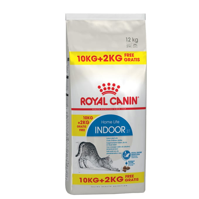 10+2kg gratis! 12kg Indoor 27 Royal Canin Kattenvoer