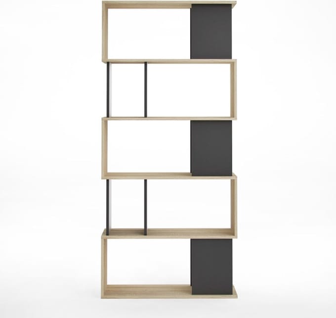 Magda ruimtedeler 7 ruimtes eiken structuur en zwart.