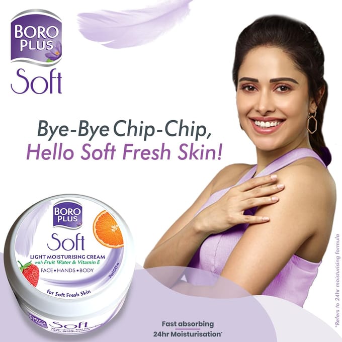 BoroPlus Soft Light Hydraterende Crème 100 ml Pak van 1 Voor Gezicht Handen Lichaam 24 Uur Hydratatie white