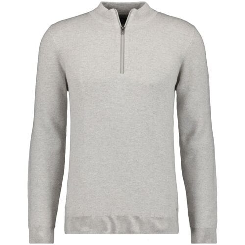 Ragman Trui Zip Collar Cotton Cashmere Fine Texture Licht Grijs / male